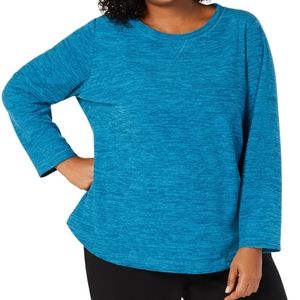 Karen Scott NWT Teal Fleece Pullover Sz 0X